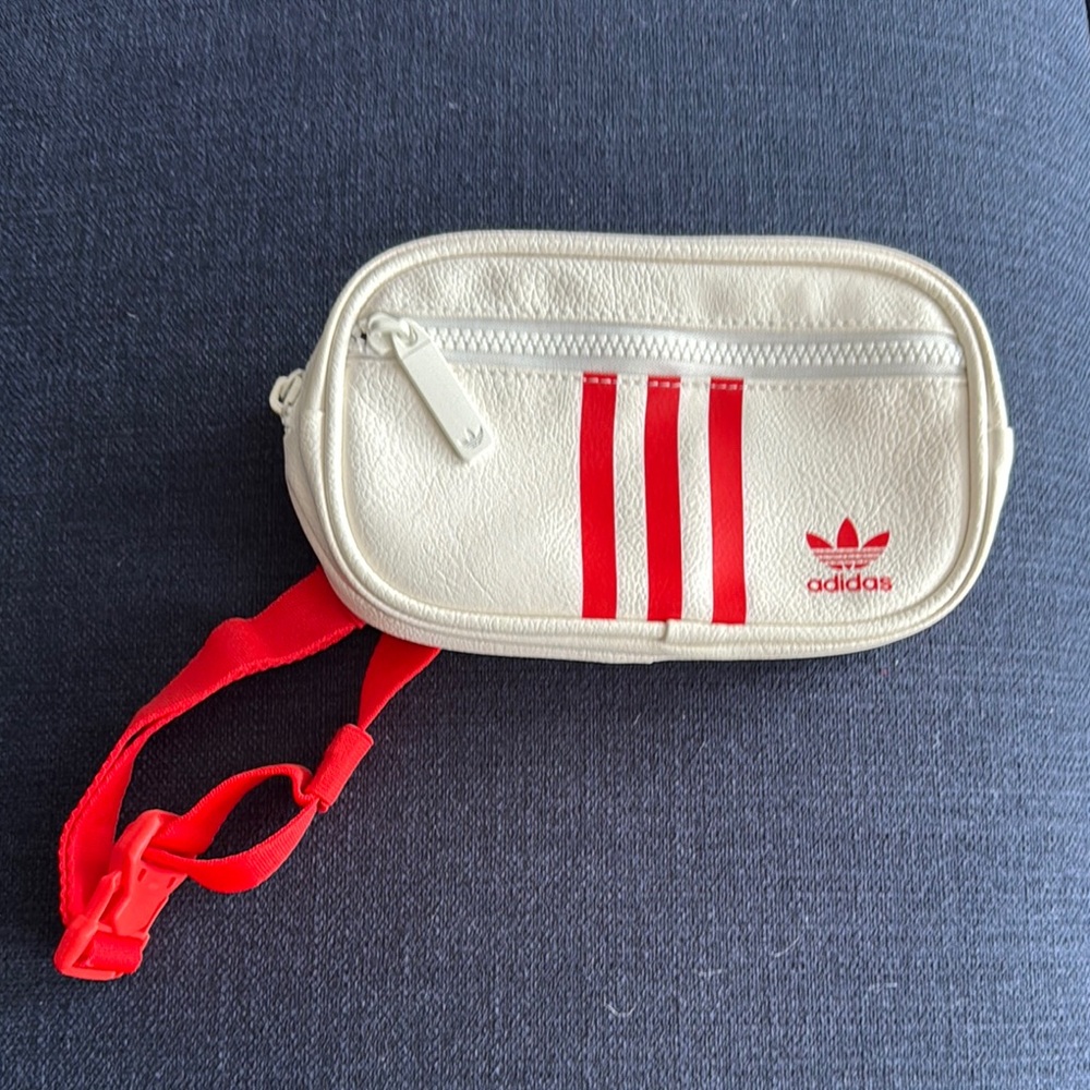 Adidas Cream and Red Belt Bag.